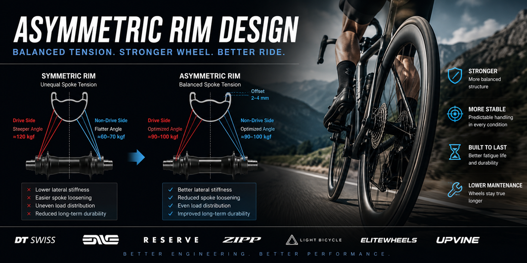 Asymmetric Rim Design : How It Improves Spoke Tension & Wheel Stiffness