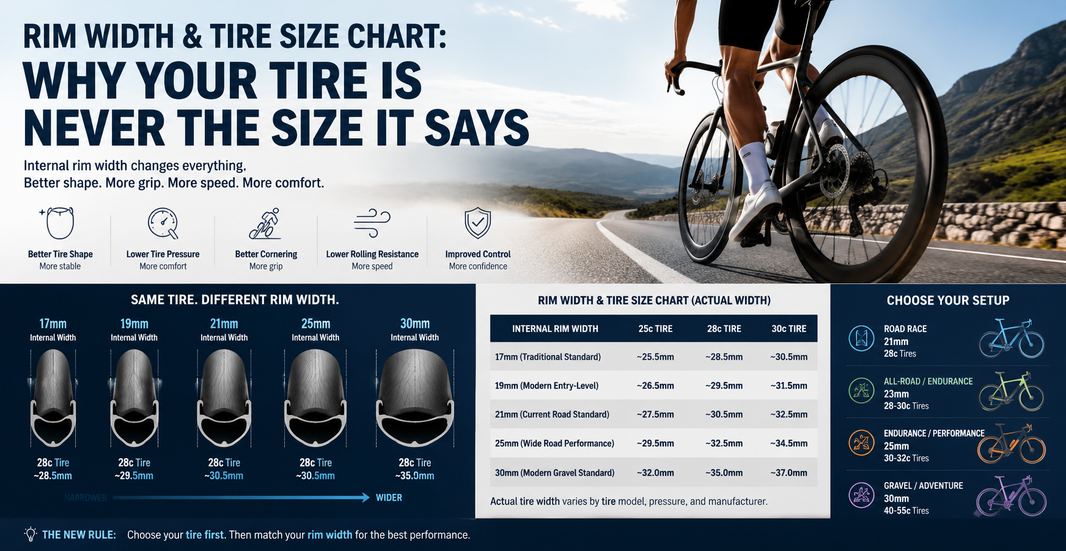 Rim Width & Tire Size Chart: Why Your Tire Is Never the Size It Says？